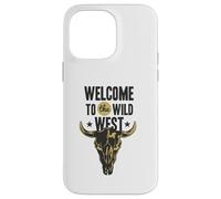 Custodia per iPhone 14 Pro Max Benvenuti al Wild West Bull Skull Vintage Western Logo