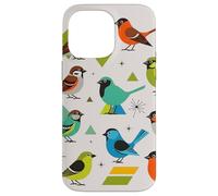 Custodia per iPhone 14 Pro Max Bird Art Mid Century Midcentury Retro Atomic Age Space