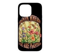 Custodia per iPhone 14 Pro Max Bloom Where You Are Planted Design vintage floreale
