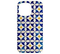 Custodia per iPhone 14 Pro Max Blu Bianco Giallo Portogallo Lisbona Tile Pattern