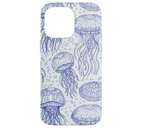 Custodia per iPhone 14 Pro Max Blue Jellyfish Ocean Pattern Aquatic Marine Life