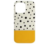 Custodia per iPhone 14 Pro Max Boho astratto giallo senape nero a pois color block art