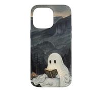 Custodia per iPhone 14 Pro Max Bookish Ghost Reading Book Reader Mountain Scene