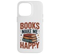 Custodia per iPhone 14 Pro Max Books make me happy per gli amanti dei libri