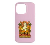 Custodia per iPhone 14 Pro Max Born to Be Magical Summer Vibes Ananas Unicorno