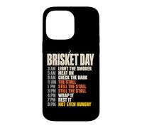 Custodia per iPhone 14 Pro Max Brisket Day Schedule Funny BBQ Smoker Pitmaster The Stall