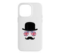 Custodia per iPhone 14 Pro Max British Gentleman - Cappello a bombetta, motivo: aviatori Union Jack