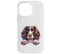 Custodia per iPhone 14 Pro Max Brittany English Springer Spaniel Cocker Spaniel Dog Face