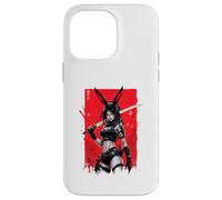 Custodia per iPhone 14 Pro Max Bunny Anime Girl Samurai Stile Giapponese Guerriero Grafica