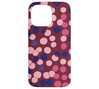 Custodia per iPhone 14 Pro Max Burgundy and Pink Polka Dot Fun Pattern