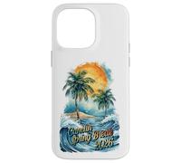 Custodia per iPhone 14 Pro Max Cancun Spring Break 2026 Palma e onde ad acquerello