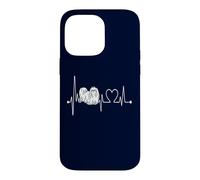 Custodia per iPhone 14 Pro Max Cane Maltese Battito cardiaco Linea ECG Cani Divertenti My Cardio