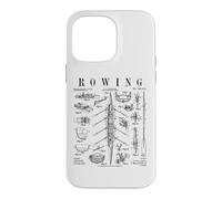 Custodia per iPhone 14 Pro Max Canottaggio Rower Otto Remo Racing Shell Barca Brevetto Vintage