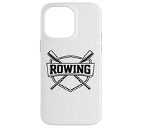 Custodia per iPhone 14 Pro Max Canottaggio Team Atleta Rower Lover Badge Coach Appassionato