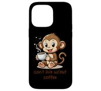 Custodia per iPhone 14 Pro Max Cant Live Wout Caffè Carino Scimmia Cartoon