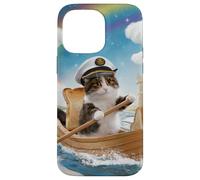 Custodia per iPhone 14 Pro Max Capitan Cat Toast Boat Rainbow Fantasy