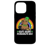 Custodia per iPhone 14 Pro Max Capy Saint Patricks Day St Paddy's Green Shamrock Capybara