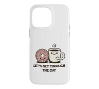 Custodia per iPhone 14 Pro Max Carino Ciambella Caffè Let's Get Through Daily Grind