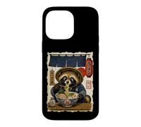 Custodia per iPhone 14 Pro Max Carino Tanuki Mangiare Ramen Vintage Giapponese Raccoon Cane