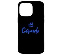 Custodia per iPhone 14 Pro Max Carmelo il re/corona blu e nome per gli uomini chiamato Carmelo