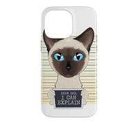 Custodia per iPhone 14 Pro Max Caro papà, posso spiegare, io gatto siamese, papà, io