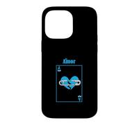 Custodia per iPhone 14 Pro Max Carta d'amore perso di colore blu Grafica blu