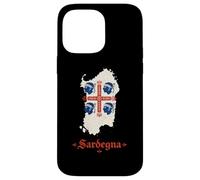 Custodia per iPhone 14 Pro Max Cartina della Sardegna Quattro Mori Sardegna Italia Pride Design