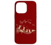 Custodia per iPhone 14 Pro Max Cat Singing Voice | Direttore d'orchestra | Gatto carino | Kitten Song | Guarigione | Cinque note | Amante della musica