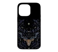 Custodia per iPhone 14 Pro Max Cervo Cervo Sogno Mistico Whimsigoth Arte Disegno Episodico