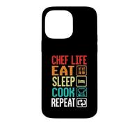 Custodia per iPhone 14 Pro Max Chef Life Eat Cook Repeat Funny Cooking Chefs Lover