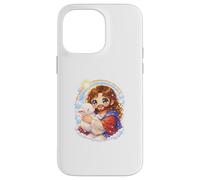 Custodia per iPhone 14 Pro Max Chibi Gesù Cristo Kawaii Tenendo l'Agnello