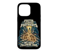 Custodia per iPhone 14 Pro Max Christian Mountain Trail Ebrei 12:1-2 Impronte di fede