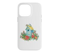 Custodia per iPhone 14 Pro Max Christmas Holiday Wreath Birdhouse Birds & Bells