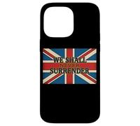 Custodia per iPhone 14 Pro Max Citazione Union Jack We Shall Never Surrender Churchill