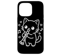 Custodia per iPhone 14 Pro Max Clarinettista Kawaii Cat