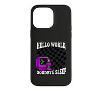 Custodia per iPhone 14 Pro Max Coder Hello World Goodbye Sleep Computer Science Retro