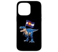 Custodia per iPhone 14 Pro Max Colorado Dinosaur T-Rex Denver Flag Boulder Sci Uomo Donna