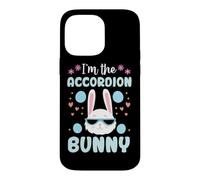 Custodia per iPhone 14 Pro Max Coniglio pasquale con scritta "I'm The Accordion Bunny Floral Matching Family"