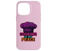 Custodia per iPhone 14 Pro Max Cooking Is My Peace Chef Amante del cibo Cucina Zen