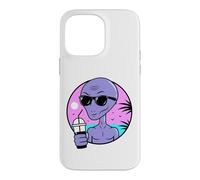 Custodia per iPhone 14 Pro Max Cool Alien Drinking Summer Juice Illustration Graphic Design