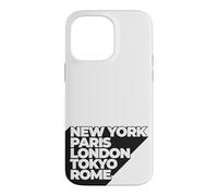 Custodia per iPhone 14 Pro Max Cool New York Paris London Tokyo Rome Illustration Graphic