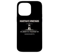 Custodia per iPhone 14 Pro Max Coordinate del faro di Marthas Vineyard Massachusetts