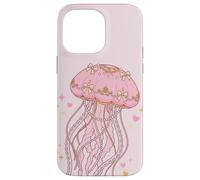 Custodia per iPhone 14 Pro Max Coquette Jellyfish Pink Bow Pearls Soft Girl Aesthetic