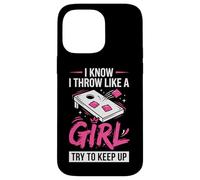 Custodia per iPhone 14 Pro Max Cornhole Donne Signora Divertente Getto Come Una Ragazza Cerco Di Tenere Il Passo