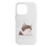 Custodia per iPhone 14 Pro Max Cosa succede se il 2026 fosse solo un trailer per il 2027? Meme divertente gatto