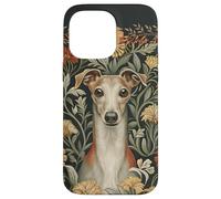 Custodia per iPhone 14 Pro Max Cottage floreale da giardino con levriero italiano rosso fulvo