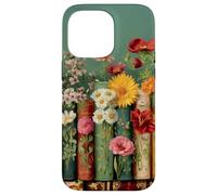 Custodia per iPhone 14 Pro Max Cottagecore - Libreria con fiori di campo vintage
