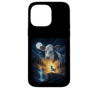 Custodia per iPhone 14 Pro Max Cow Howling to The Moon Vintage Funny Cow