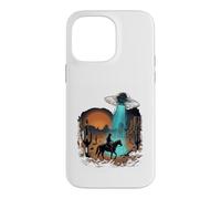Custodia per iPhone 14 Pro Max Cowboy UFO Deserto Incontro Retro Western Alien