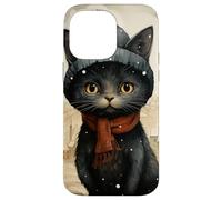 Custodia per iPhone 14 Pro Max Cozy Black Cat Autumn Cottagecore - Cute Autumn Winter Kitty